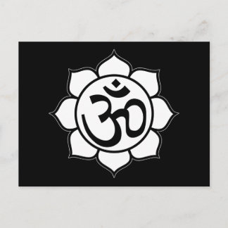 Lotus Flower Aum Symbol Vykort