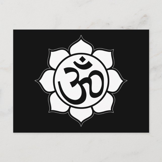 Lotus Flower Aum Symbol Vykort (Framsida)