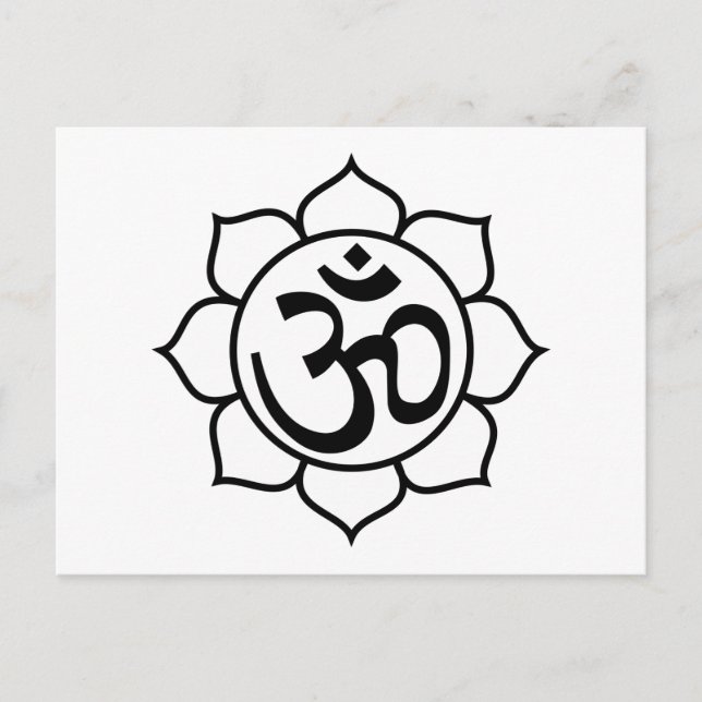 Lotus Flower Aum Symbol Vykort (Framsida)