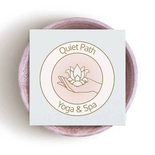 Lotus Flower Beauty Spa Fyrkantigt Visitkort (Skapare uppladdad)