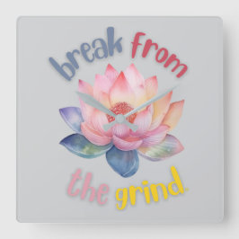 Lotus Flower BFTG Clock Fyrkantig Klocka
