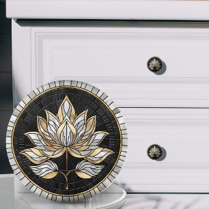 Lotus Flower - Black, Pearl och Guld Knopp