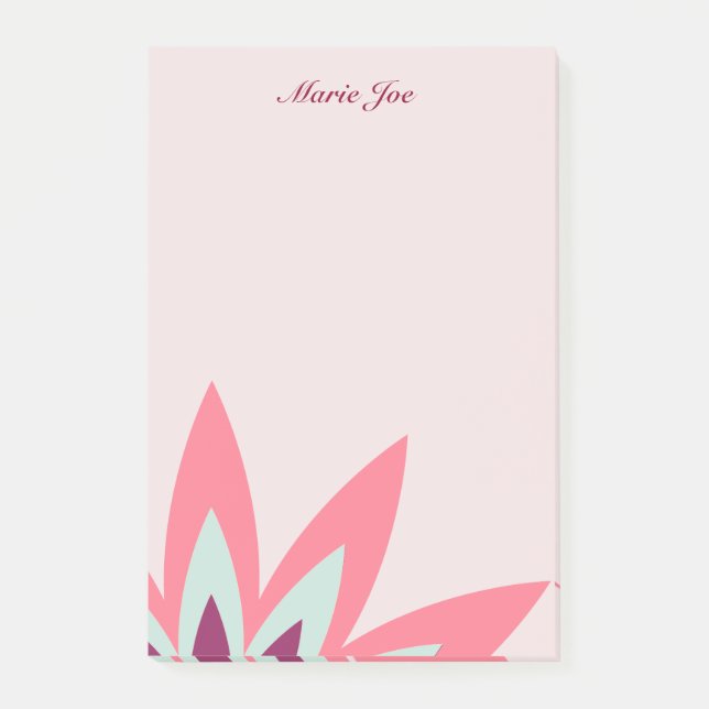 Lotus Flower Blommigt Boarder-utskrifter Post-it Block (Framsida)
