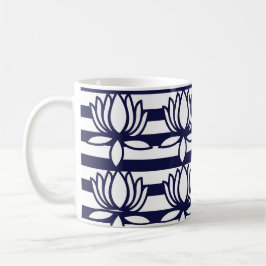 Lotus Flower Blommigt Rand Mönster Kaffemugg