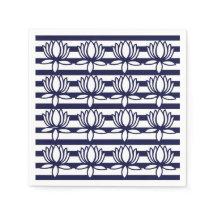 Lotus Flower Blommigt Rand Mönster