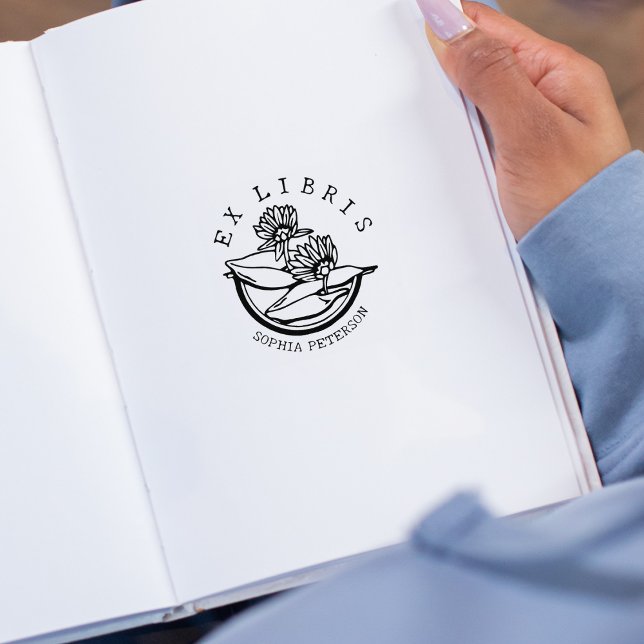 Lotus Flower Bok Ex Libris Stämpel (Skapare uppladdad)
