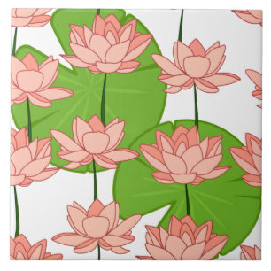 Lotus Flower Ceramic Tile Kakelplatta