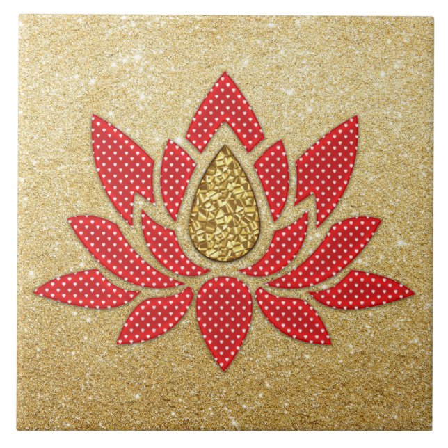 Lotus Flower Ceramic Tile Kakelplatta (Framsidan)