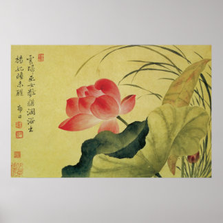 Lotus Flower Chinese Fine Art Poster
