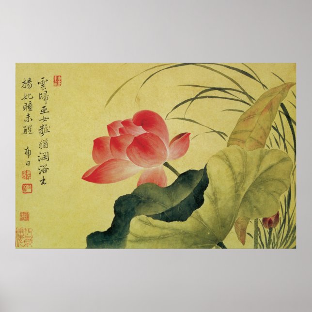 Lotus Flower Chinese Fine Art Poster (Framsidan)