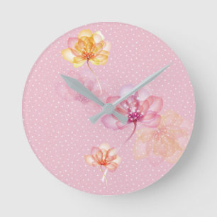 Lotus Flower Design Rund Klocka