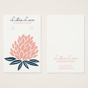 Lotus Flower Earring Necklace Jewelry Visning Card Visitkort