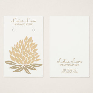 Lotus Flower Earring Necklace Jewelry Visning Card Visitkort