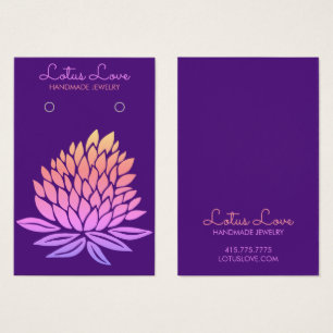 Lotus Flower Earring Necklace Jewelry Visning Card Visitkort