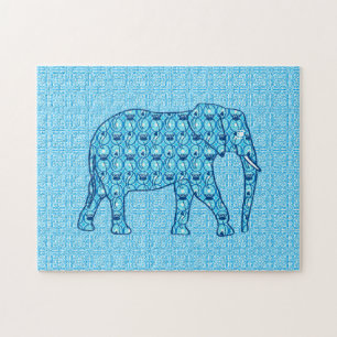 Lotus Flower Elephant, Turcos och White Pussel