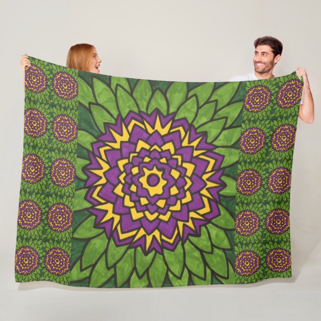 Lotus Flower Fleece Blanket (På plats)