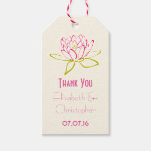 Lotus Flower för Tack Wedding Favor Presentetikett