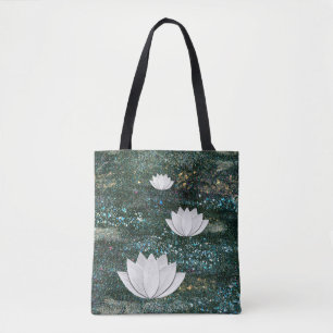Lotus Flower Galaxy Tote Bag Tygkasse