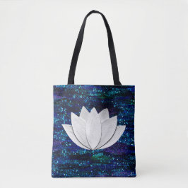 Lotus Flower Galaxy Tote Bag Tygkasse
