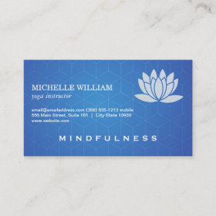 Lotus Flower Geometric Blue Background Visitkort