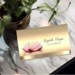 Lotus Flower Gold Yogainstruktör Visitkort