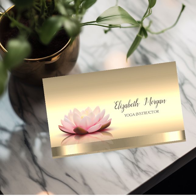 Lotus Flower Gold Yogainstruktör Visitkort (Skapare uppladdad)