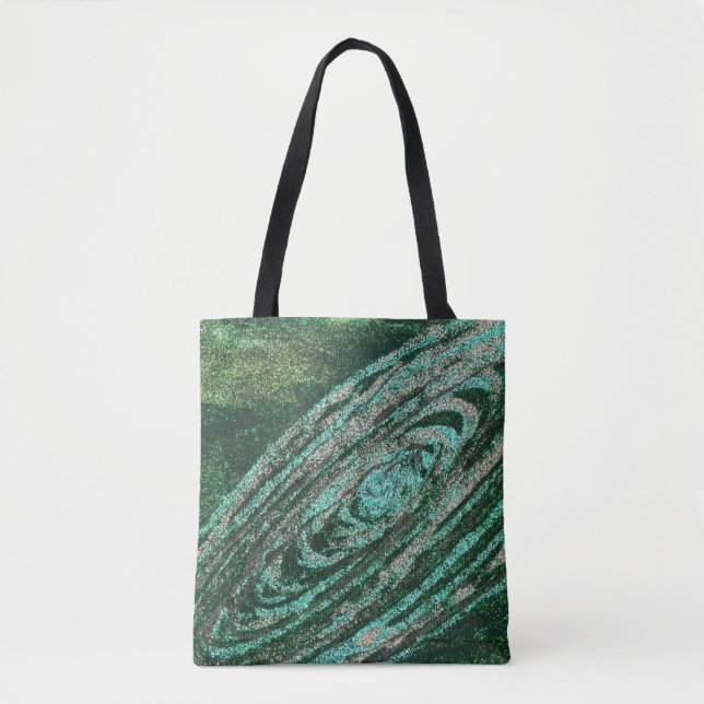 Lotus Flower Grönt Galaxy Tote Bag Tygkasse (Framsida)