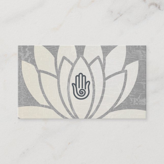 Lotus Flower | Hand | Yoga-instruktör Visitkort (Framsida)