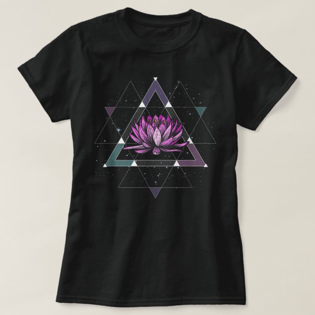 Lotus Flower Helig Geometry Yoga Meditation Spiri T Shirt (Design framsida)