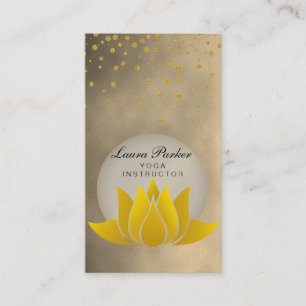 Lotus Flower Holistic B. guld Black Yoga Instructo Visitkort