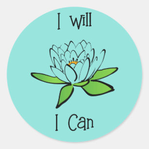 Lotus Flower I gör att jag kan Runt Klistermärke