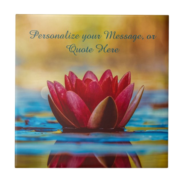 Lotus Flower i Vatten Zen Meditation Personalize Kakelplatta (Framsidan)