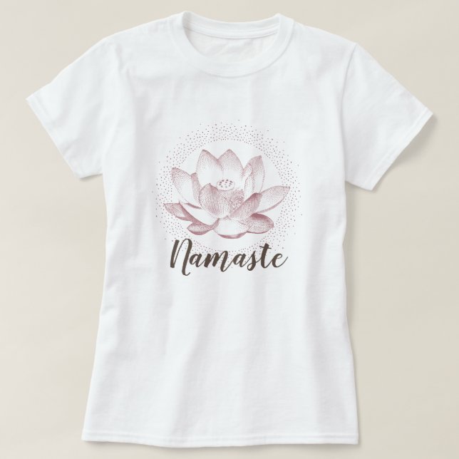Lotus Flower illustration Yoga Namaste Hälsa T Shirt (Design framsida)