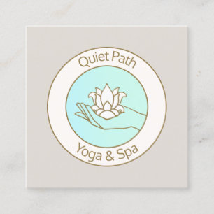 Lotus Flower in Hand Holistic Health Fyrkantigt Visitkort