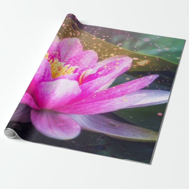 Lotus Flower. Liggande, Zen Presentpapper (Utrullad)