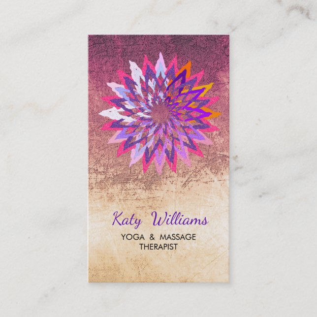 Lotus Flower Lila Yoga Meditation Holistic Visitkort (Framsida)