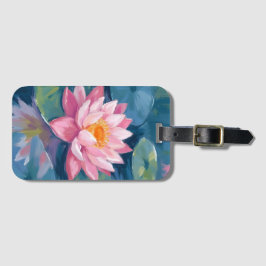 Lotus Flower Lily Pad Watercolor Bagagebricka