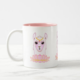 Lotus Flower & Llama Queen Två-Tonad Mugg