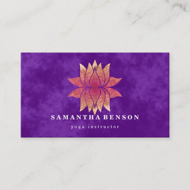 Lotus Flower Logo Yoga Business Card Visitkort (Framsida)