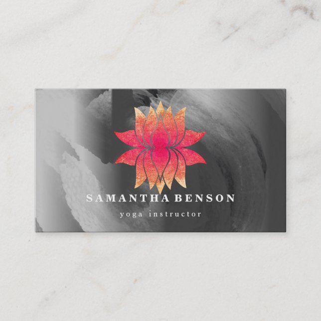 Lotus Flower Logotyp Yoga Affärskort Visitkort (Framsida)
