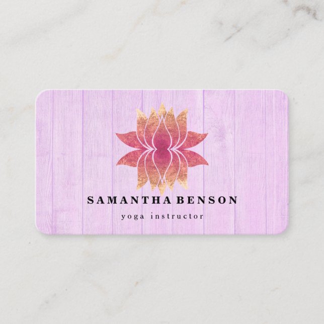 Lotus Flower Logotyp Yoga Affärskort Visitkort (Framsida)