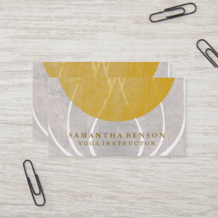 Lotus Flower Logotyp Yoga Instructor Guld Circle Visitkort