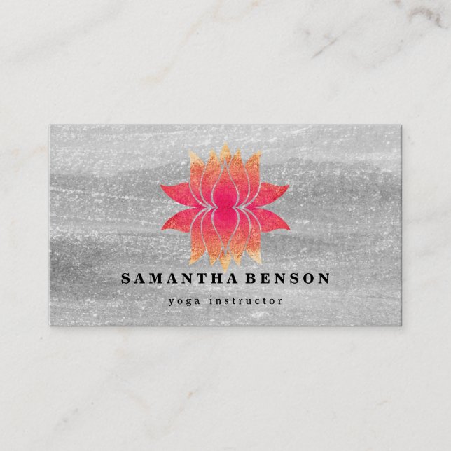 Lotus Flower Logotyp Yoga Visitkort (Framsida)
