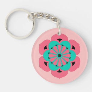 Lotus Flower Mandala, Coral Rosa och Turcos