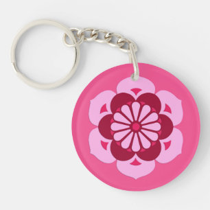 Lotus Flower Mandala, Fuchsia Rosa och Burgundy