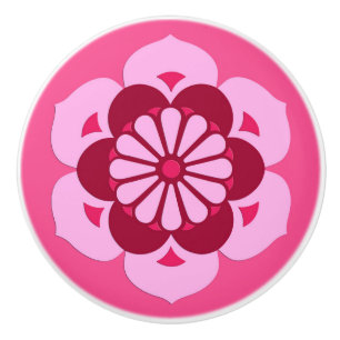 Lotus Flower Mandala, Fuchsia Rosa och Burgundy Knopp