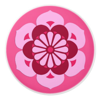Lotus Flower Mandala, Fuchsia Rosa och Burgundy Knopp