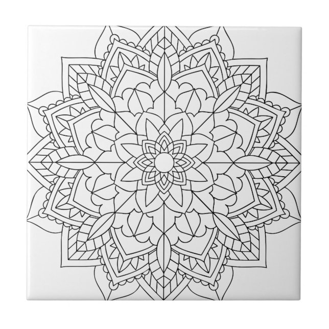 Lotus Flower Mandala Kakelplatta (Framsidan)