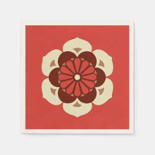 Lotus Flower Mandala, Mandarin Orange Pappersservett