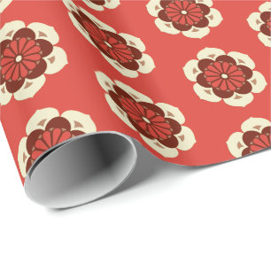 Lotus Flower Mandala, Mandarin Orange Presentpapper
